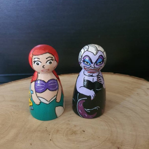 Mermaid 2 piece peg doll set