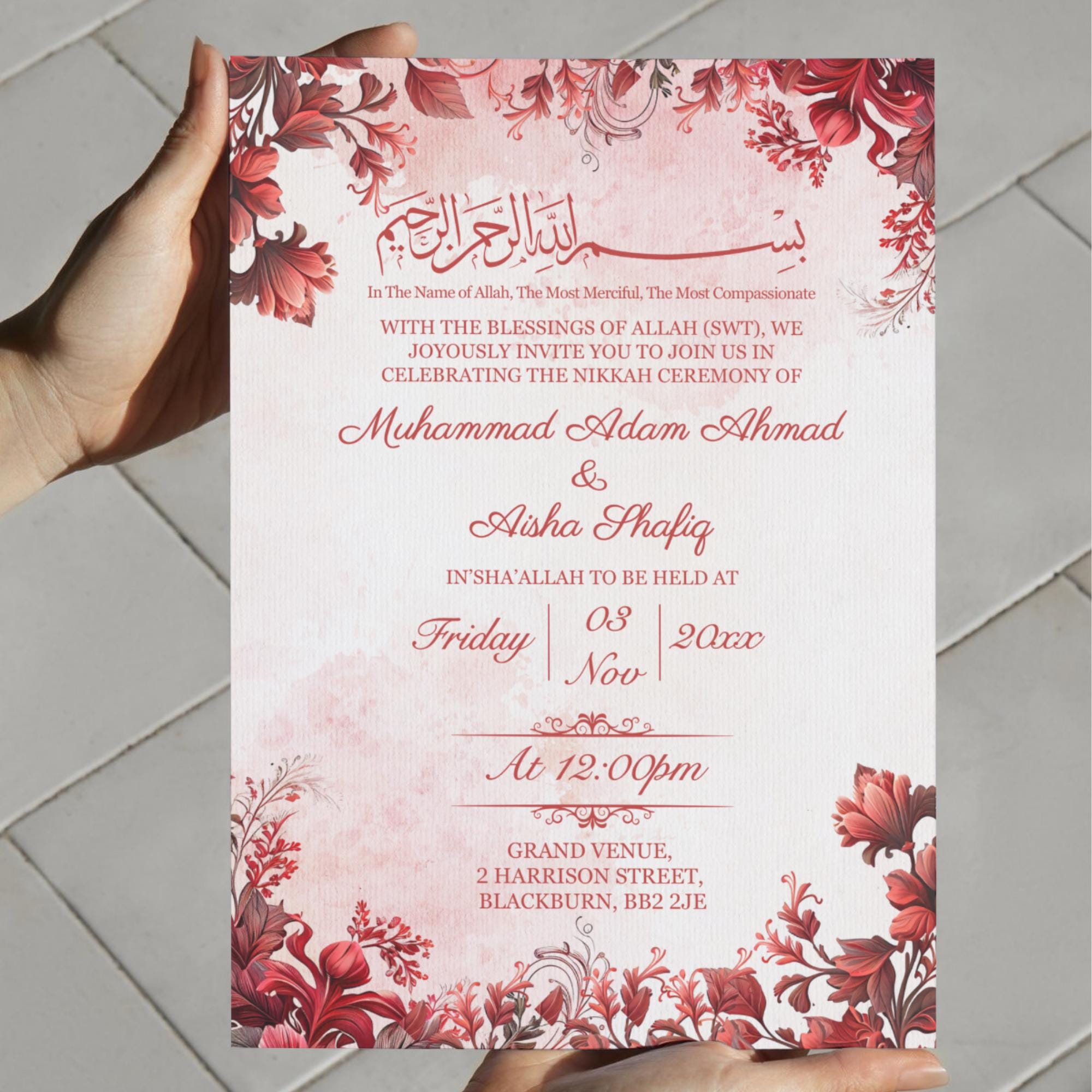Wedding Invitation Animated Electronic Digital & Printable Card