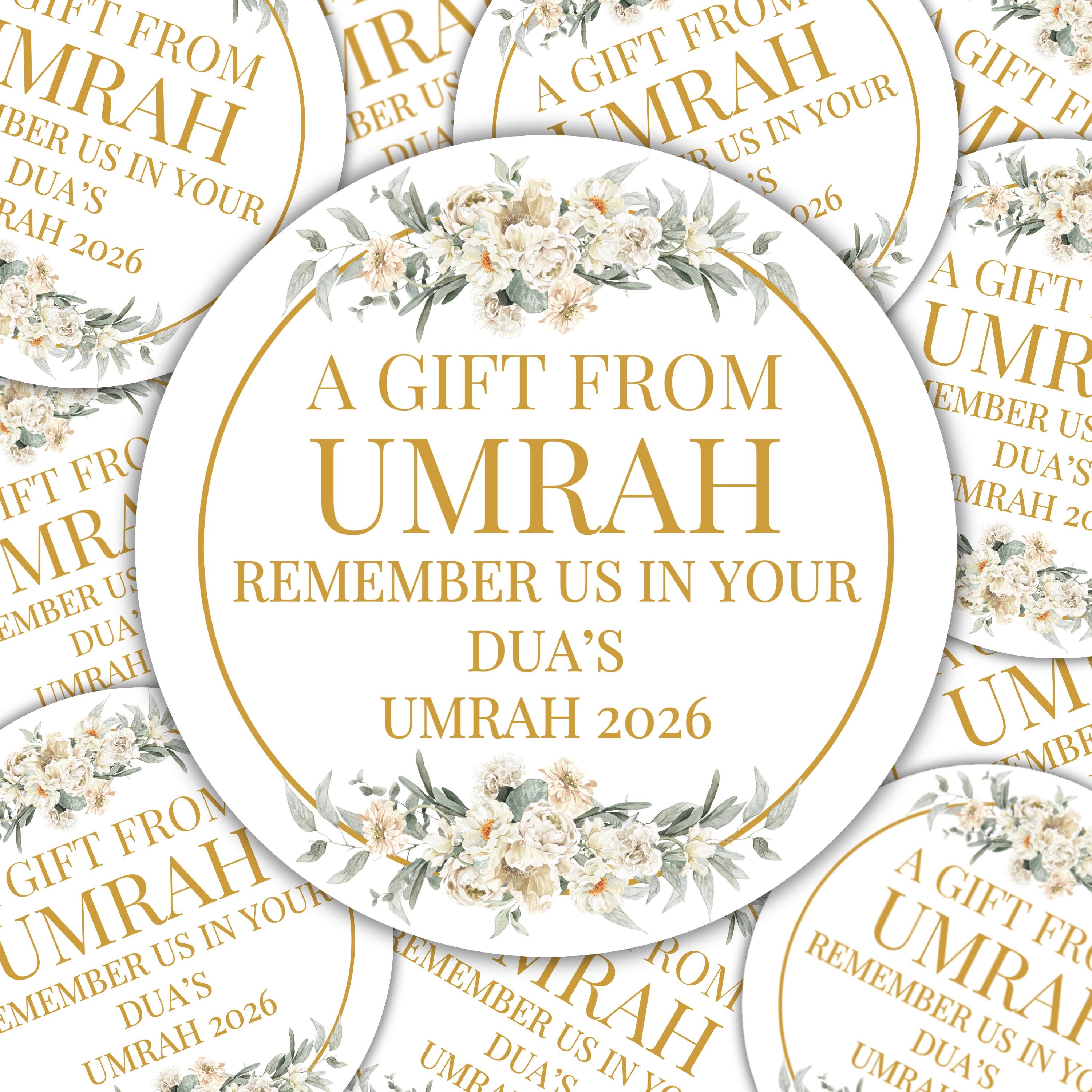 Umrah Mubarak Labels Stickers, Islamic Gift Tags Muslim Gift Stickers ...