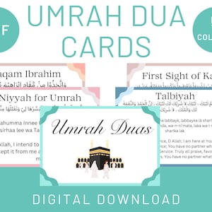 Umrah Dua Flashcards Islamic Cards Hajj and Umrah Preparations Muslim Prayer Umrah Guide Islamic Learning Tools Religious Study Aids Quranic