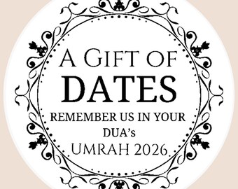 Gift of Dates Sticker Labels Islamic Date Gift Eid Umrah Hajj Ramadan Nikkah Arabic Printable Date Package Mandala Decorative Muslim Gift