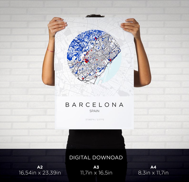 Map of Barcelona City Map Printable - Il 794xN.3901097778 Gtky 