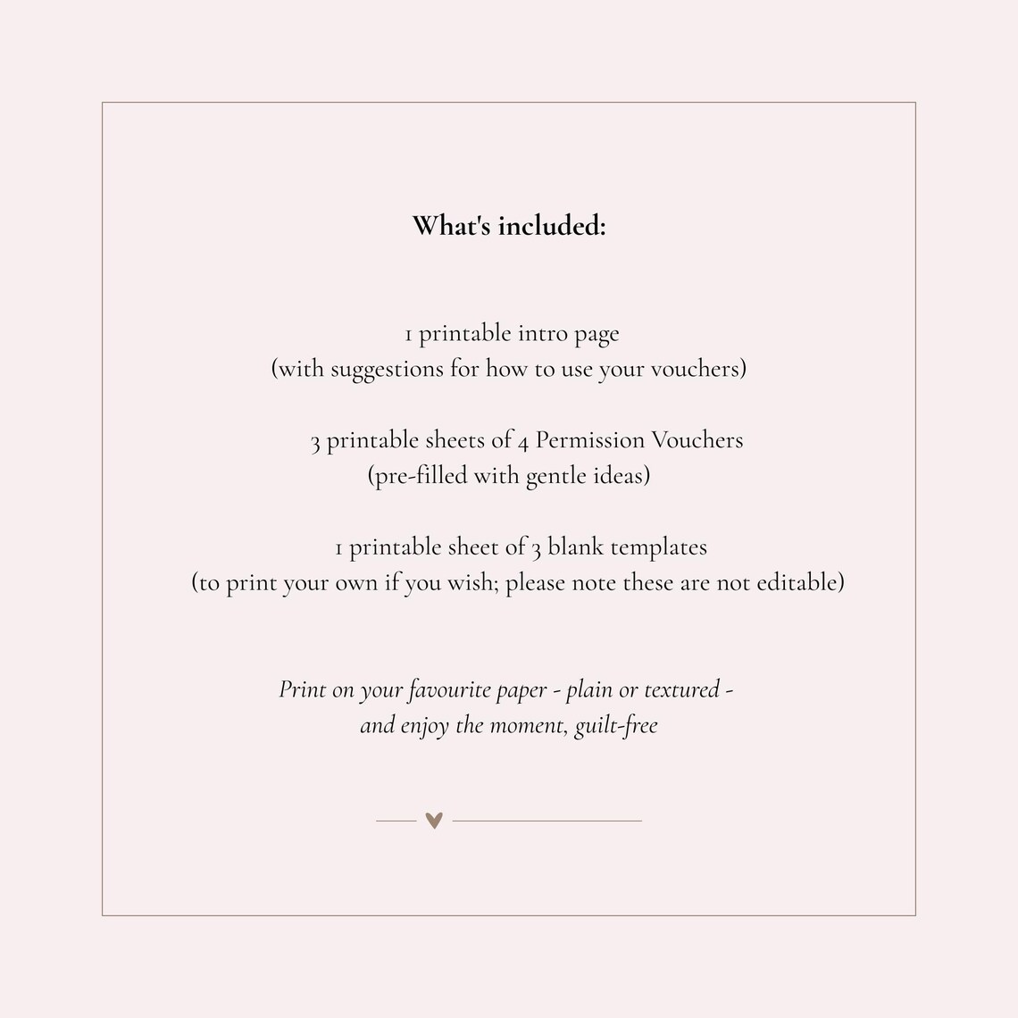 Permission Card Example Permission Vouchers Printable | Quiet Rebellion Against Hustle Culture ...