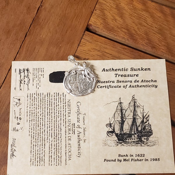 Authentic Atocha Shipwreck coin replica with octopus on bezel and with COA