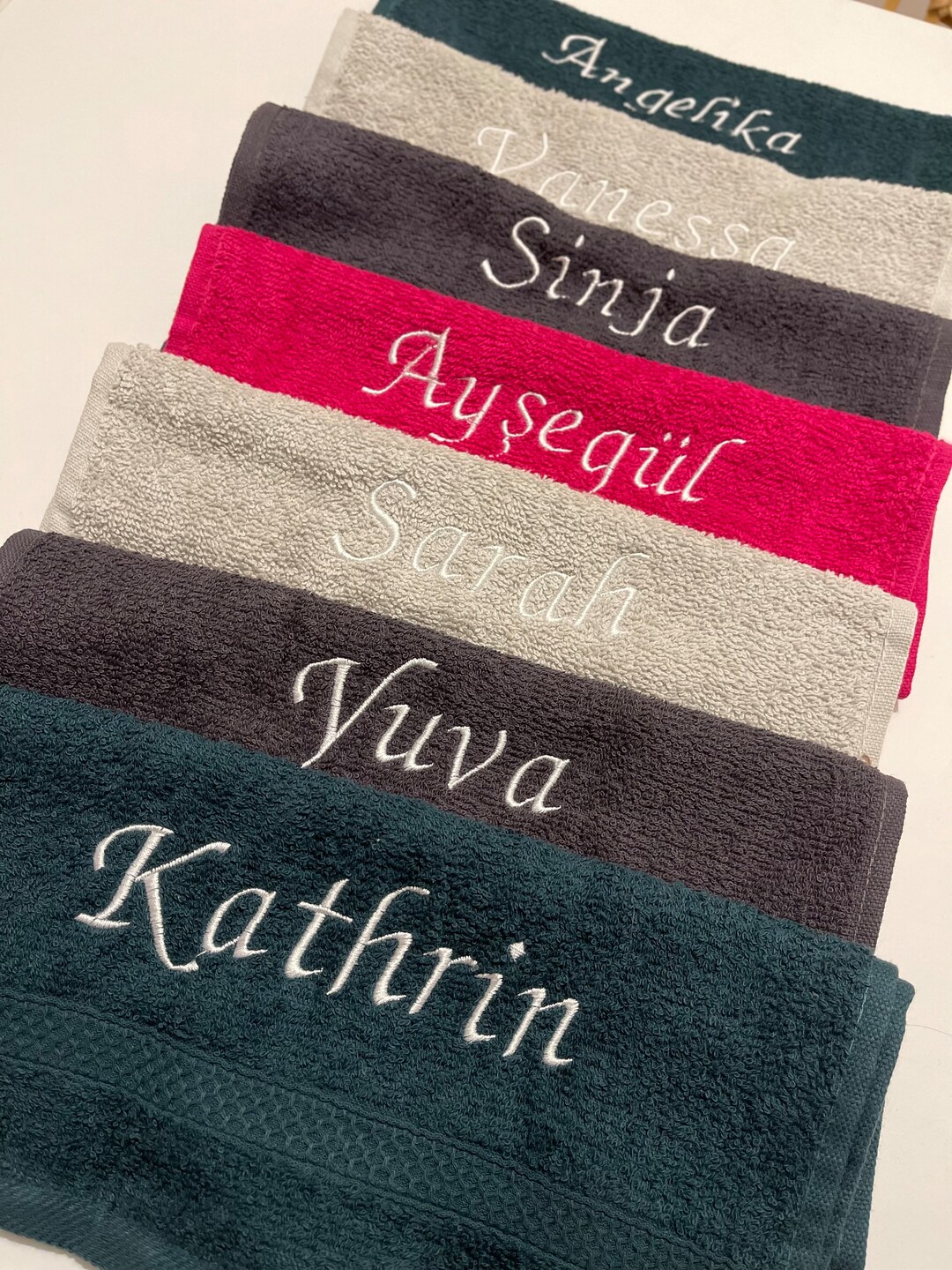 Handtuch mit Name bestickt personalisiertes Handtuch Etsy.de