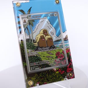 Extended Art Card Frame for Trading Cards | Display Case for Custom TCG Art | Fits Standard Size Cards | Collector Gift Idea |Alolan Dugtrio