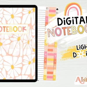 Portrait Digital Notebook, Light Daisy Notebook, GoodNotes Notebook, Teacher Notebook, Digital School Supplies - PERSONAL USE
