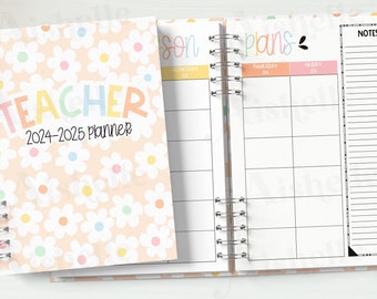 2024-2025 Teacher Planner Printable | Teacher Binder | Pastel Planner | Teacher Plan & Record Book for Class Organization | PERSONAL USE