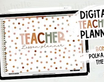 Digital Teacher Planner 2025-2026 | Teacher Goodnotes | Boho Polka Dots Theme | PERSONAL USE