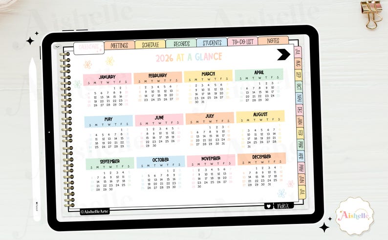 Digital Teacher Planner 2026-2027 | Pastel Flowers Theme | Personal Use | PDF image 5