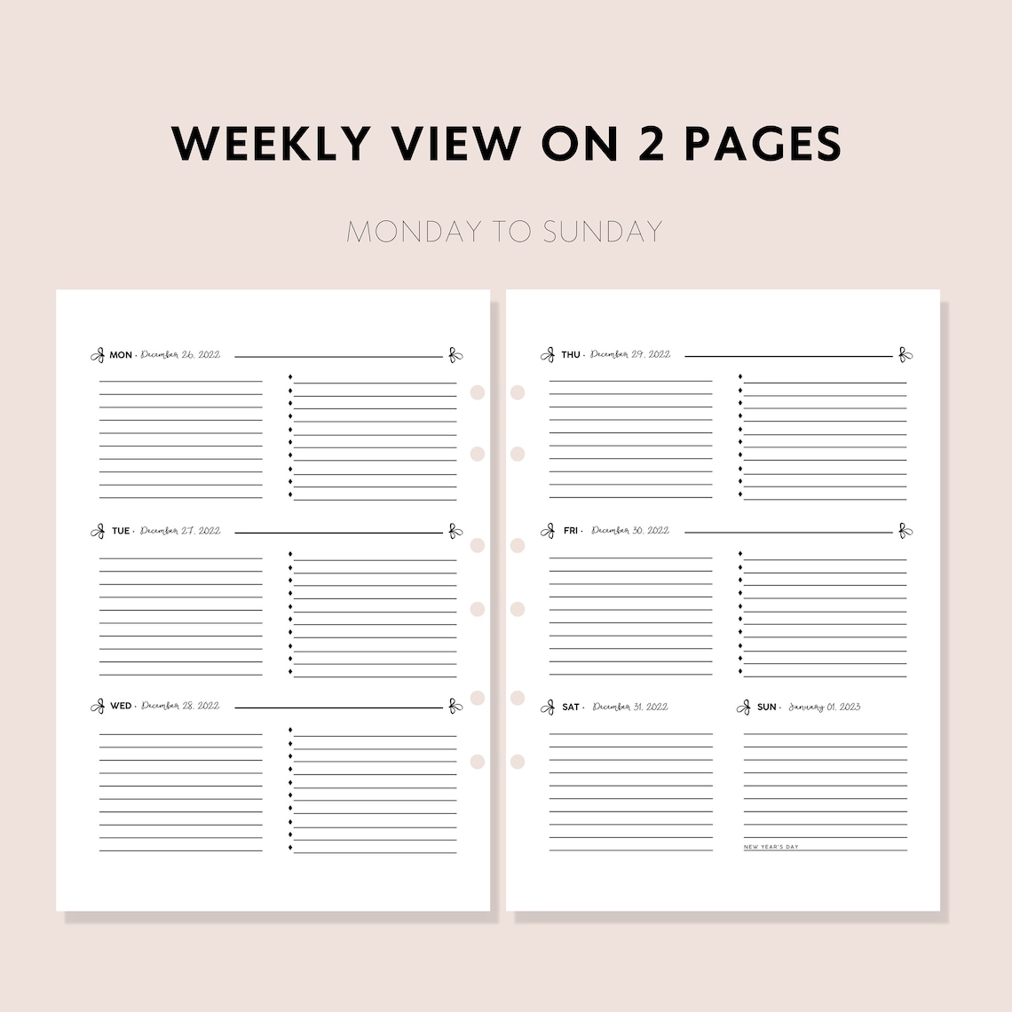 Monthly & Weekly Planner A4 2023 2023 Printable Planner 2023 Etsy