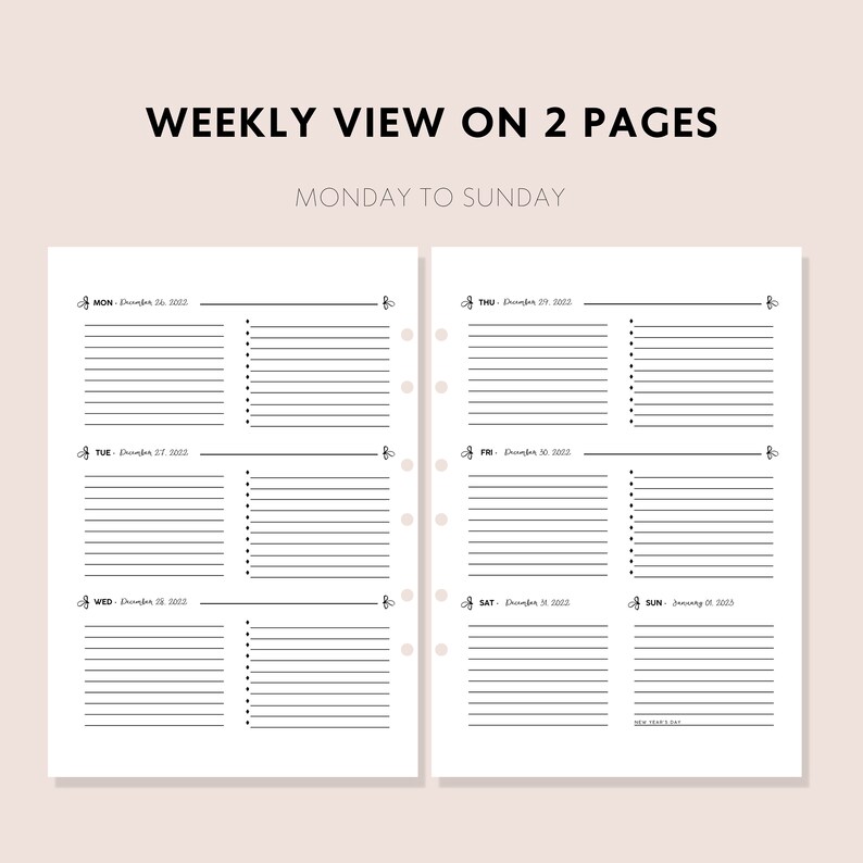 Monthly & Weekly Planner A4 2023 2023 Printable Planner 2023 Etsy