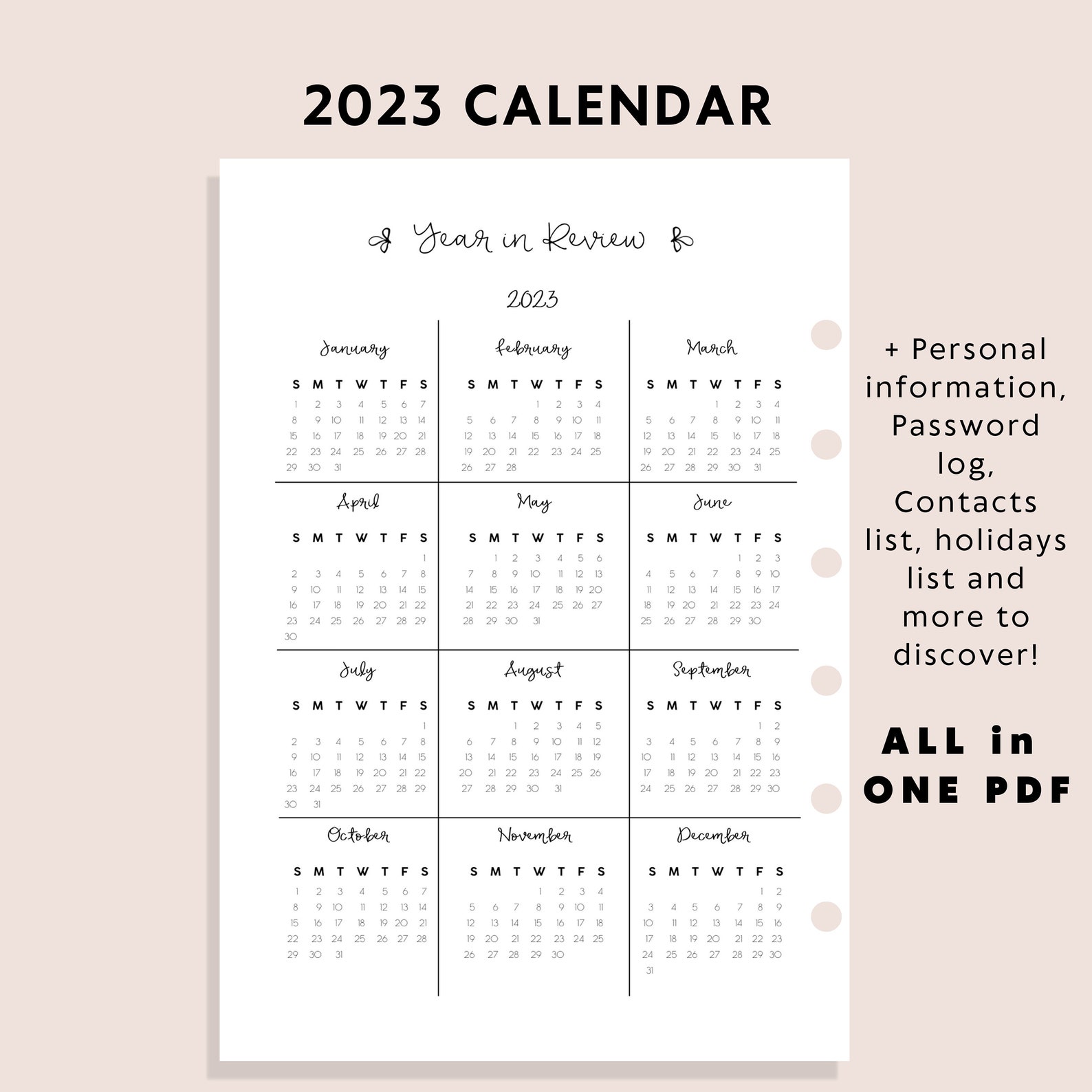 monthly-weekly-planner-a4-2023-2023-printable-planner-2023-etsy