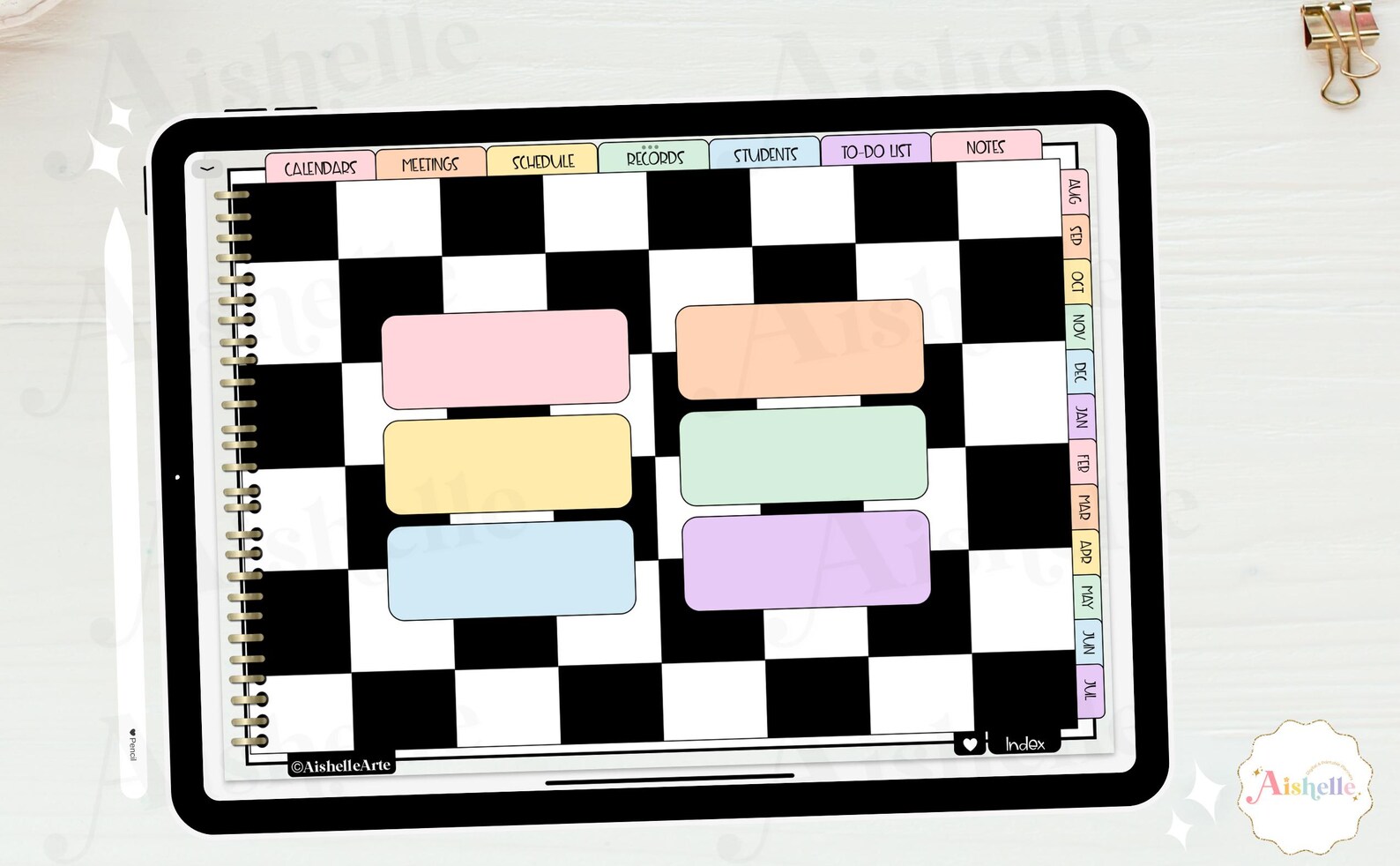 Digital Teacher Planner 2025-2026 | Teacher Goodnotes | With Checkered ...