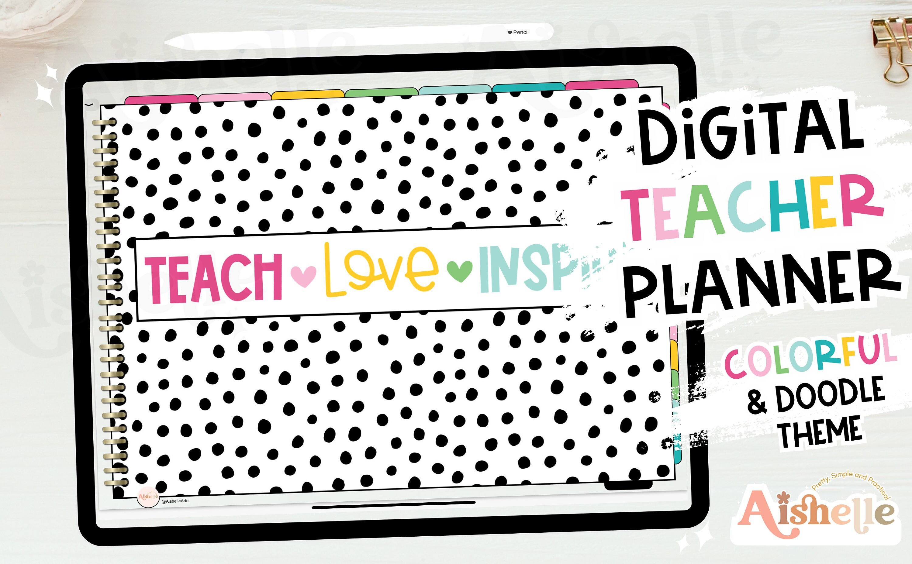 Digital Teacher Planner 20232024, Goodnotes Teacher Planner, Notability Colorful & Doodle Theme