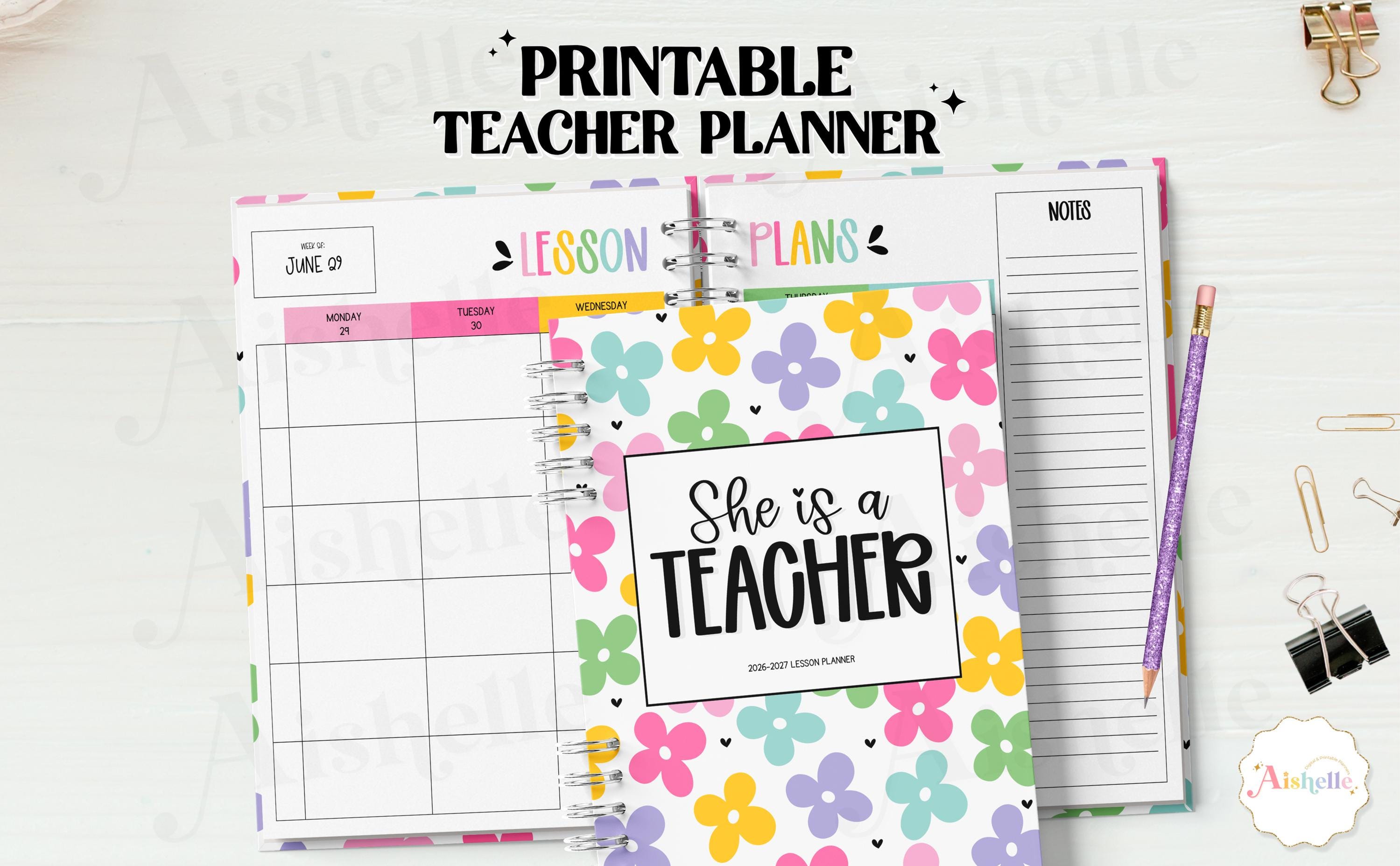 2026-2027 Printable Teacher Planner | Teacher Binder | Pastel Floral ...