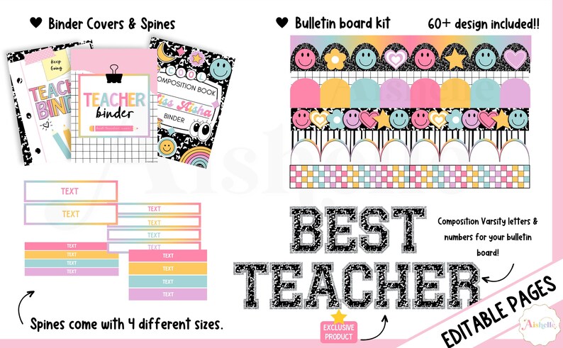 EDITABLE Composition Book Classroom Decor Bundle - PERSONAL USE - Etsy ...
