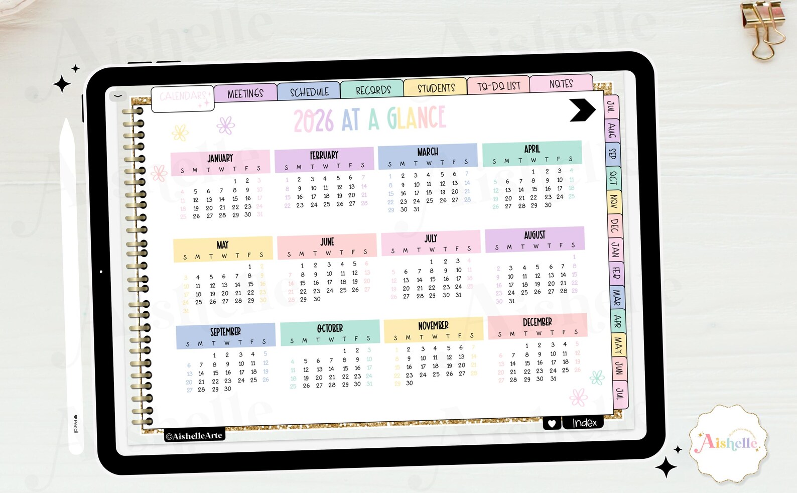 Pastel Smiley Digital Teacher Planner 2026-2027 for Goodnotes ...