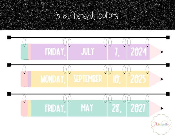 Bleistift-Flip-Kalender Mit Halter – 54 Datumskarten, Verstellbar Für Klassenzimmer, Kinderzimmer & Home-Office