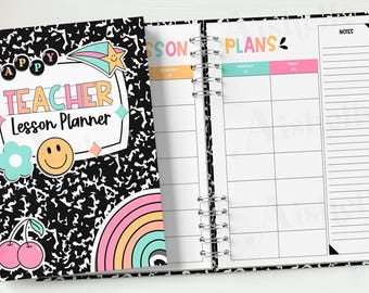 Teacher Planner Printable 2025-2026 | Teacher Binder | Cute Composition Notebook Theme #2 | PERSONAL USE