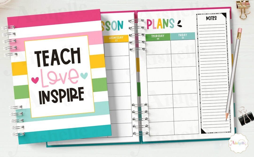 2024-2025 Teacher Planner Printable Teacher Binder Colorful Planner ...