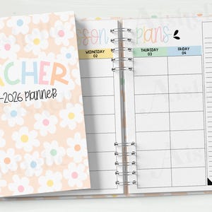 2025-2026 Teacher Planner Printable | Teacher Binder | Pastel Flowers Theme | PERSONAL USE
