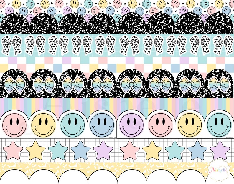 Pastel Composition Bulletin Board Borders: Classroom Decor (PDF ...