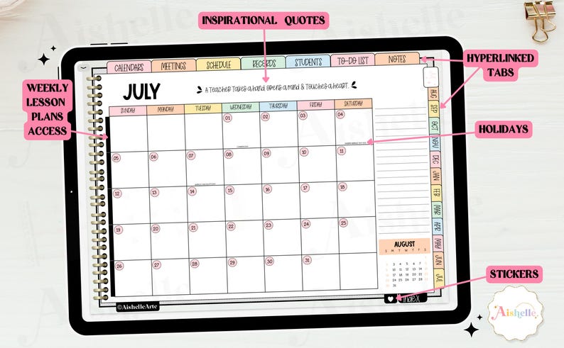 Digital Teacher Planner 2026-2027 | Pastel Flowers Theme | Personal Use | PDF image 3