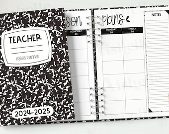 2024-2025 Teacher Planner Printable | Teacher Binder | Black Marble Planner | Classroom Organization | Instant Download PDF | PERSONAL USE