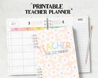 2026-2027 Printable Teacher Planner | Teacher Binder | Pastel Flowers Theme | Personal Use | PDF