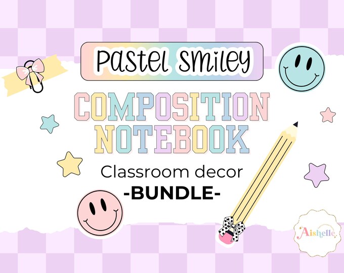 EDITABLE Composition Book Classroom Decor Bundle - PERSONAL USE - Etsy ...
