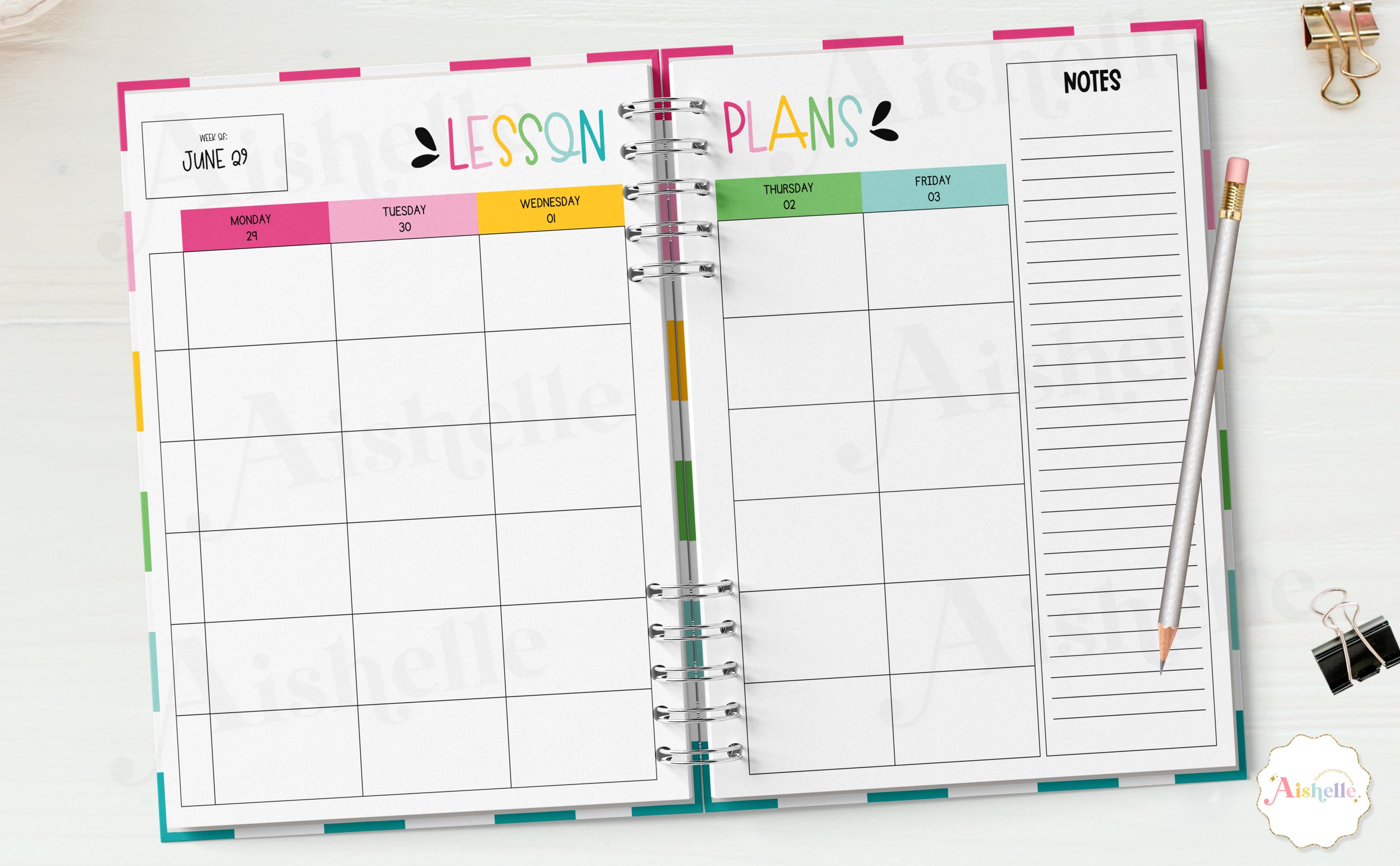 2026-2027 Printable Teacher Planner | Teacher Binder | Bright & Doodle ...