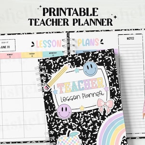 Printable Teacher Planner 2025-2026 | Teacher Binder | Pastel Composition Notebook Theme | PERSONAL USE