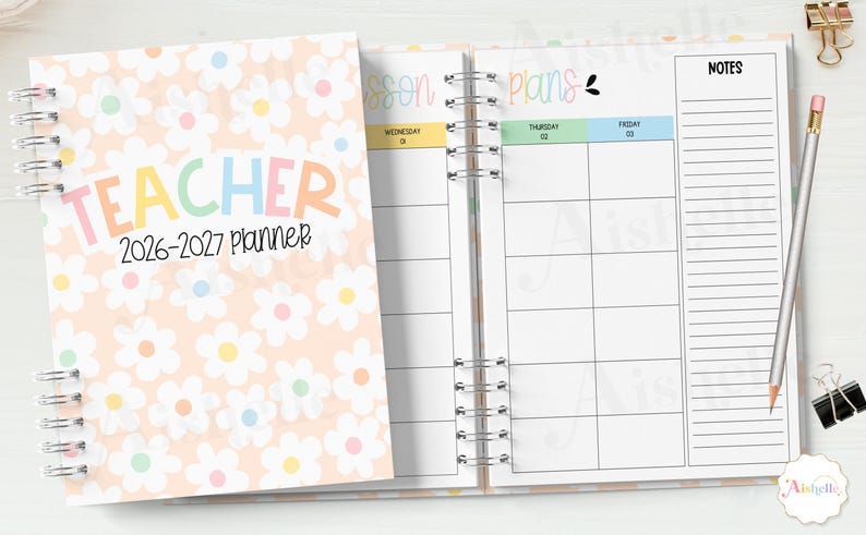 2026-2027 Printable Teacher Planner | Teacher Binder | Pastel Flowers Theme | Personal Use | PDF image 10
