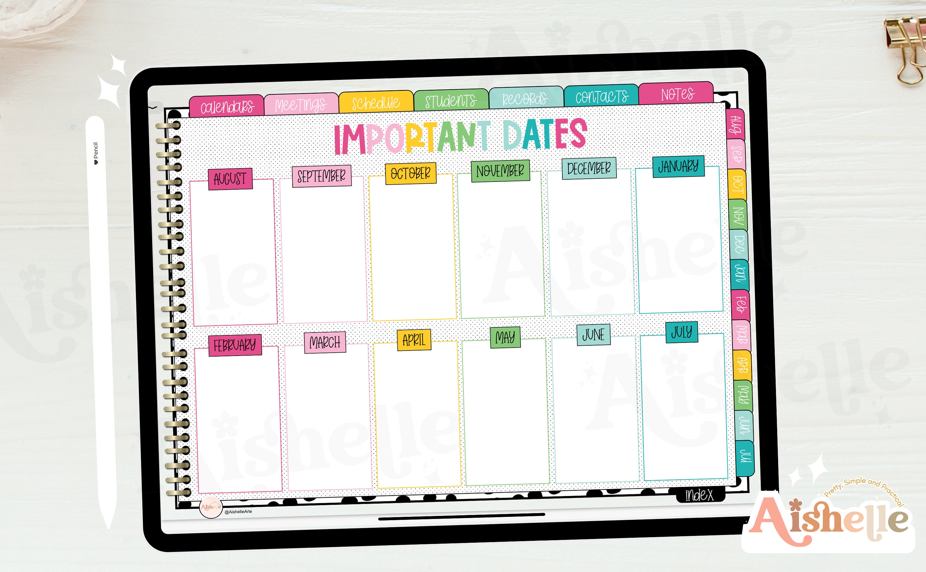 Digital Teacher Planner 20232024, Goodnotes Teacher Planner, Notability Colorful & Doodle Theme