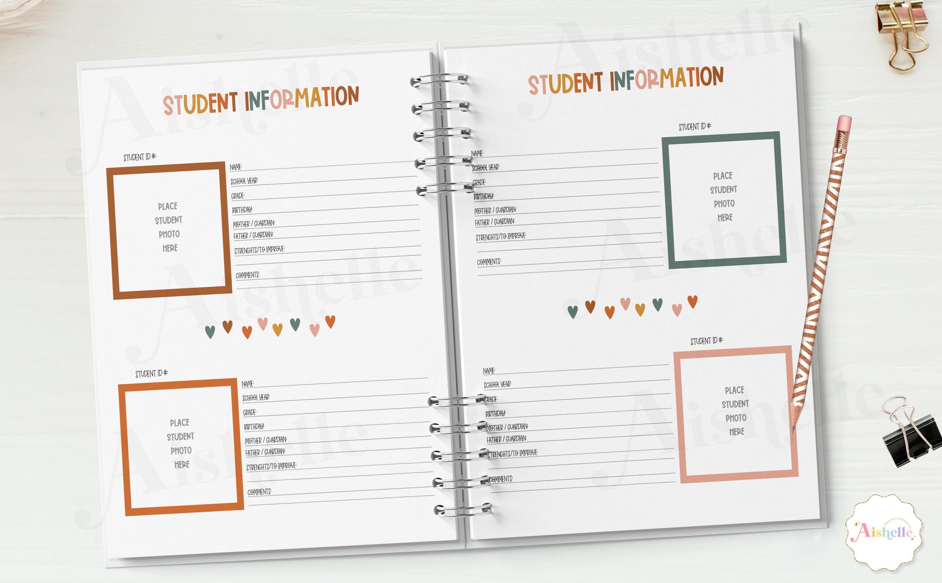 2026-2027 Printable Teacher Planner | Teacher Binder | Boho Rainbow ...
