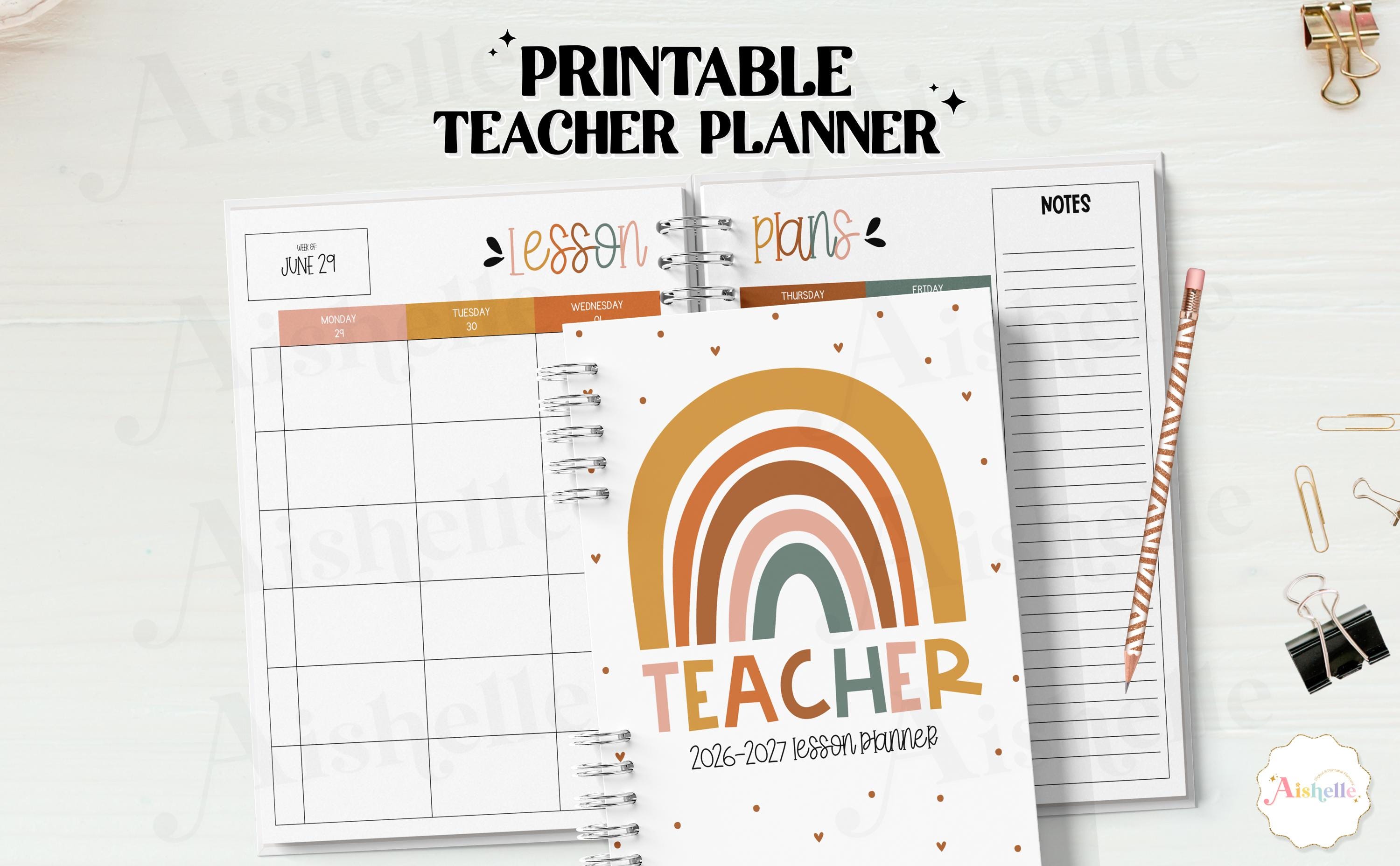2026-2027 Printable Teacher Planner | Teacher Binder | Boho Rainbow ...