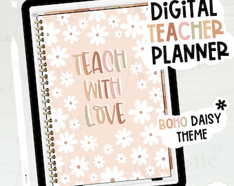 2026-2027 Digital Teacher Planner | Goodnotes Teacher | Boho Daisy Theme | Personal Use | PDF