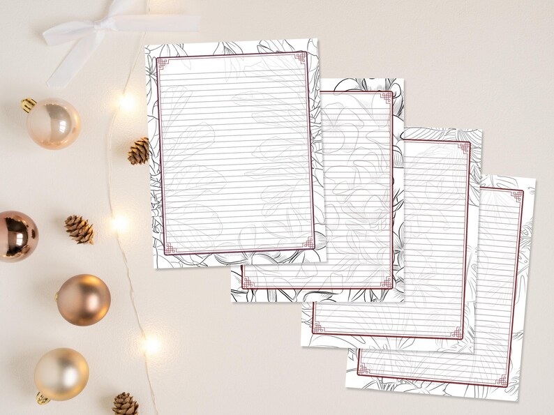 4 Printable Lined Letter Writing Paper Stationery - Etsy