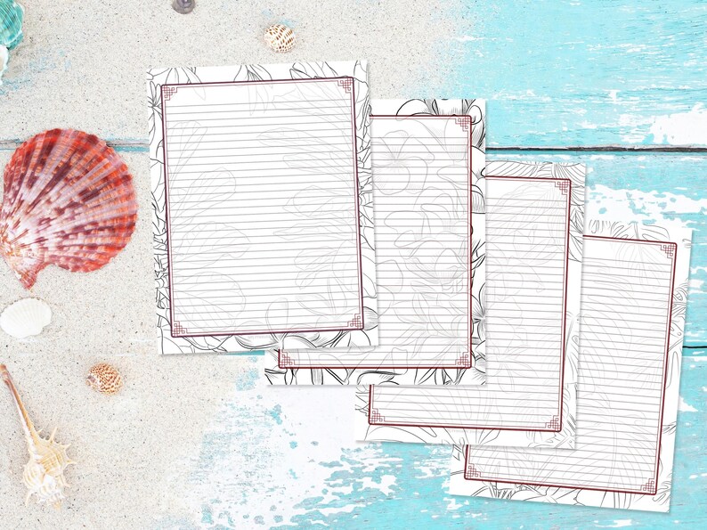 4 Printable Lined Letter Writing Paper Stationery - Etsy