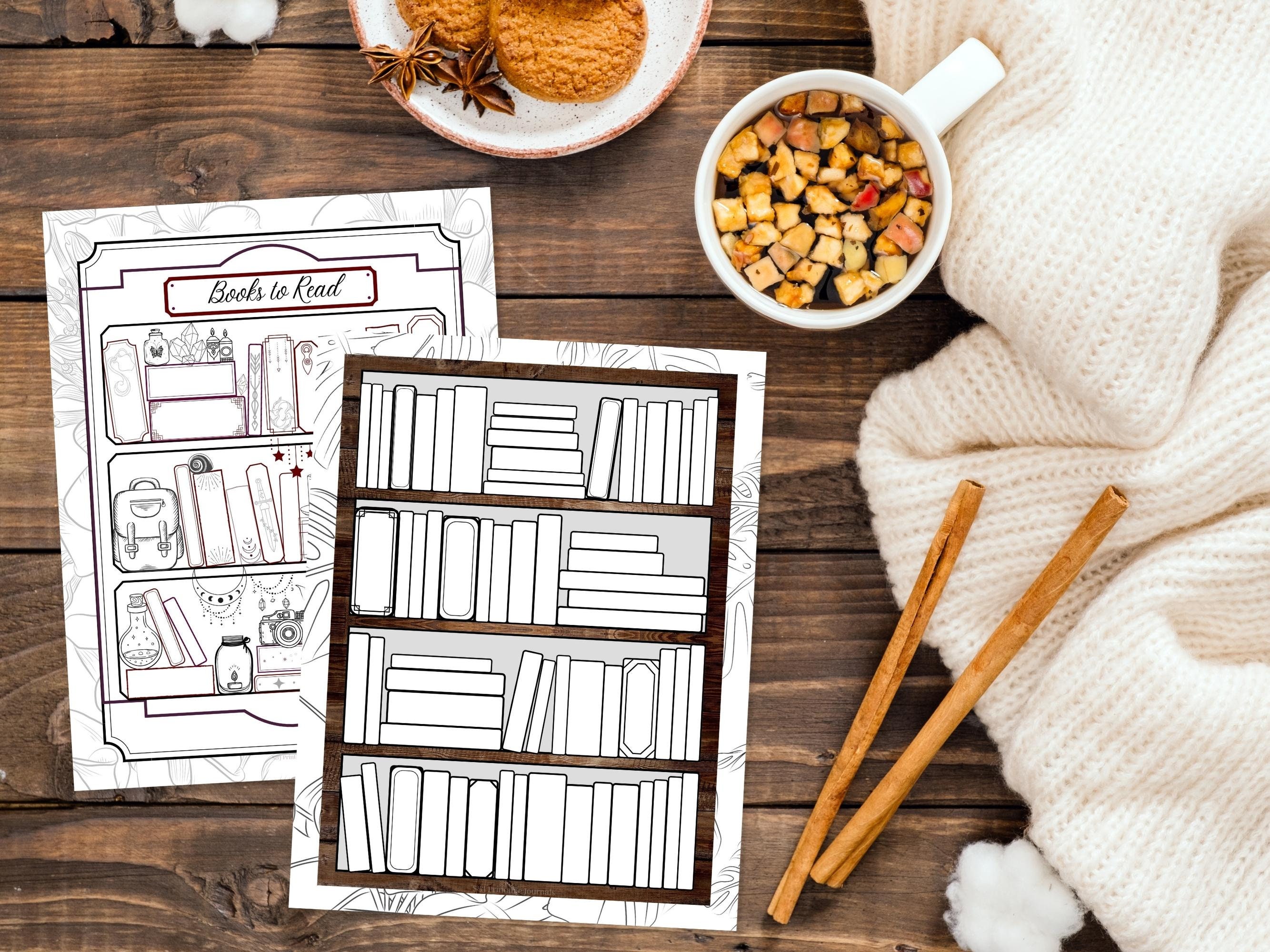 Printable Bookshelf Book Tracker Bundle Reading List for Etsy Australia