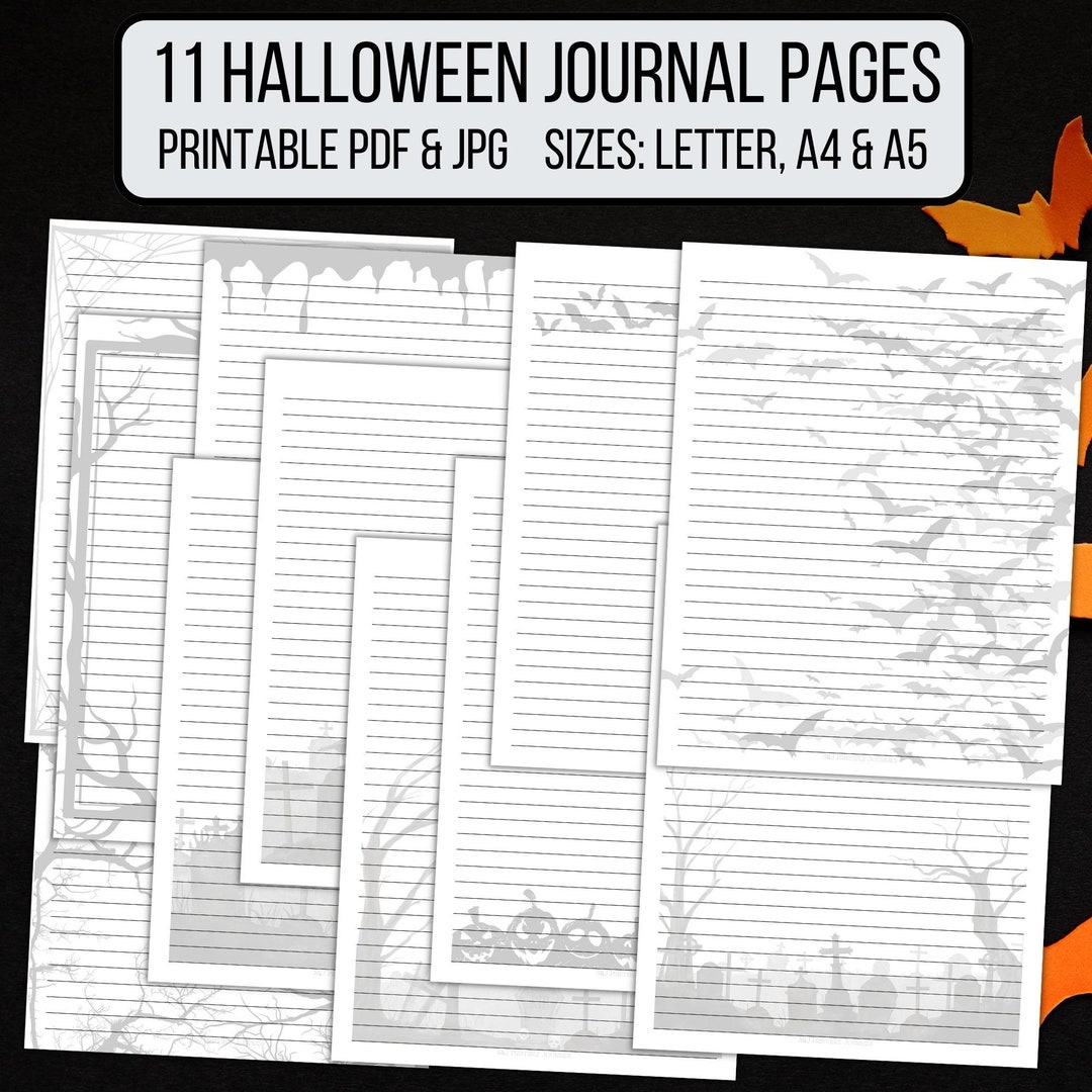 11 Printable Halloween Themed Journal Pages Create Your Own - Etsy