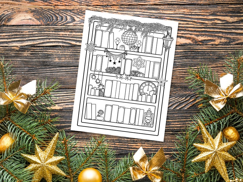 Printable New Year January Bookshelf Book Tracker Reading Log, Party Themed Books to Read