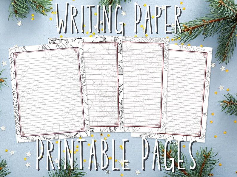 4 Printable Lined Letter Writing Paper Stationery - Etsy