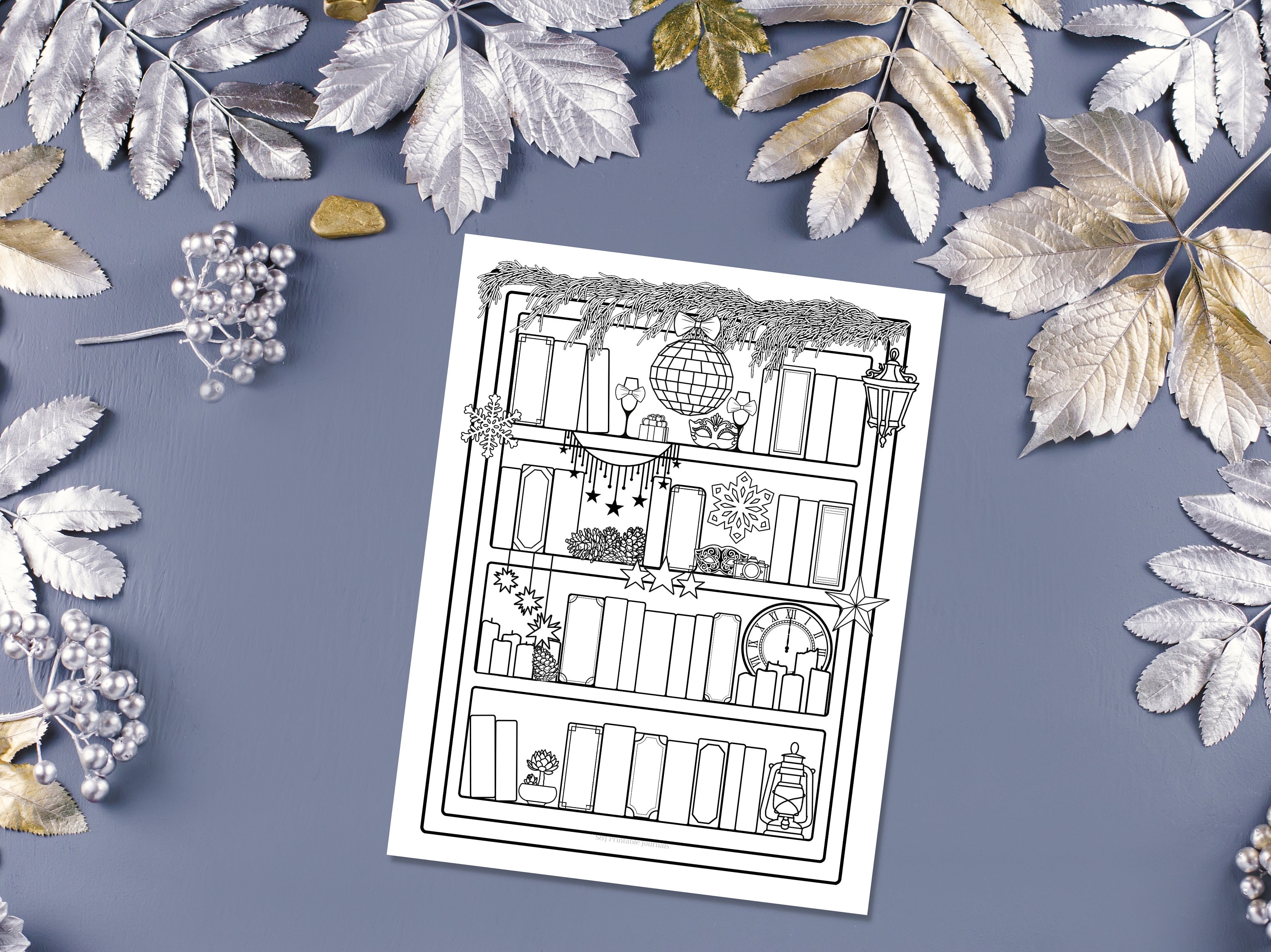 Printable New Year January Bookshelf Book Tracker Reading Log, Party Themed Books to Read