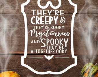 SVG Addams Family Cut File, Customizable Spooky Design, Perfect for Cricut or Silhouette Crafting, Unique Halloween Gift