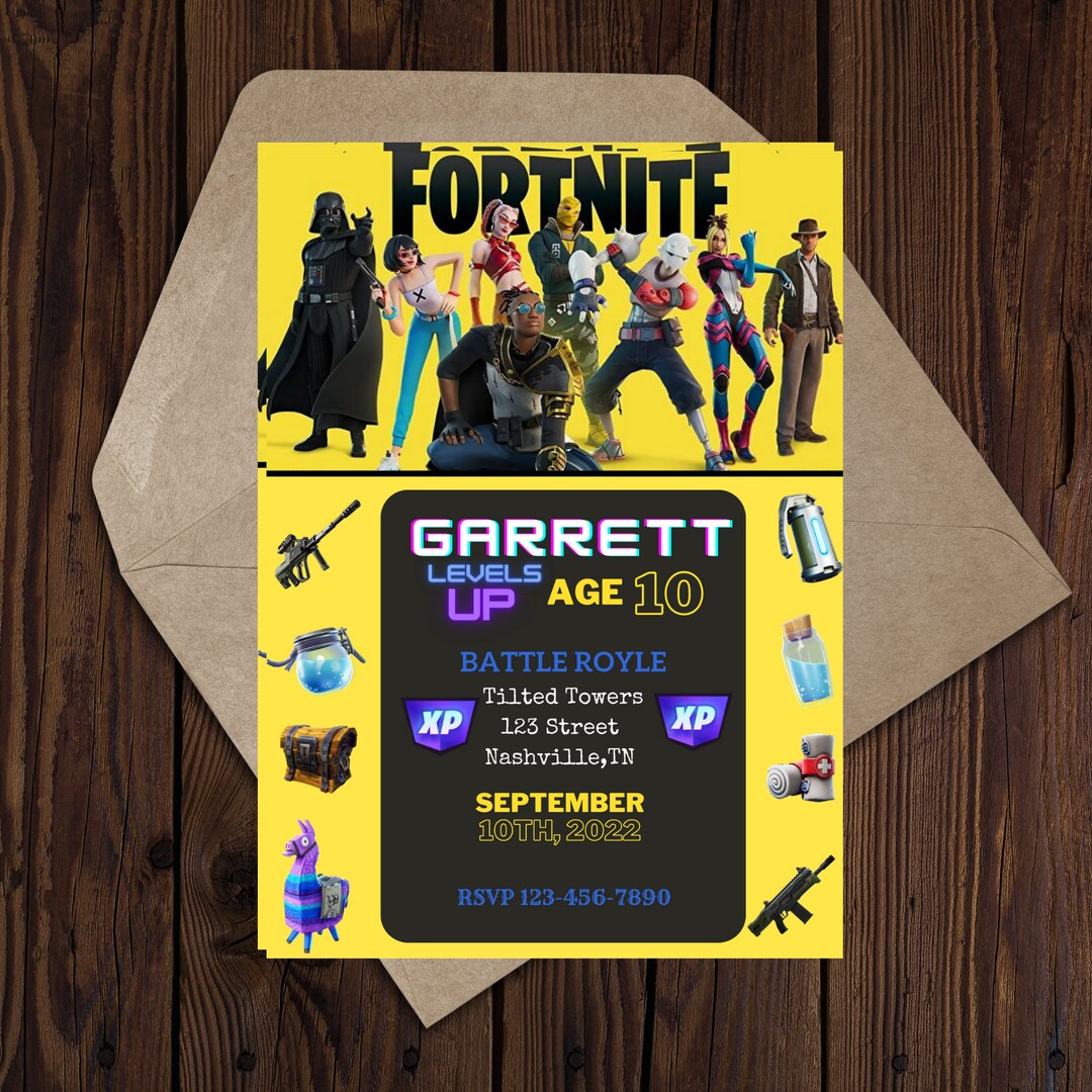 Fortnight Invitation for Boy and Girl Chapter 3 Birthday - Etsy
