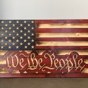 We the People Flag-We the People- Wood Carved Flags- Flag- America-Merica-Gifts- Fathers Day Gifts- American Flag- Carved Flag-Wood Flag