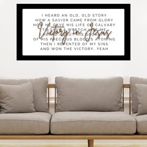 Printable Wall Art-Religion Wall Art-Victory in Jesus Wall Art-Victory in Jesus lyrics