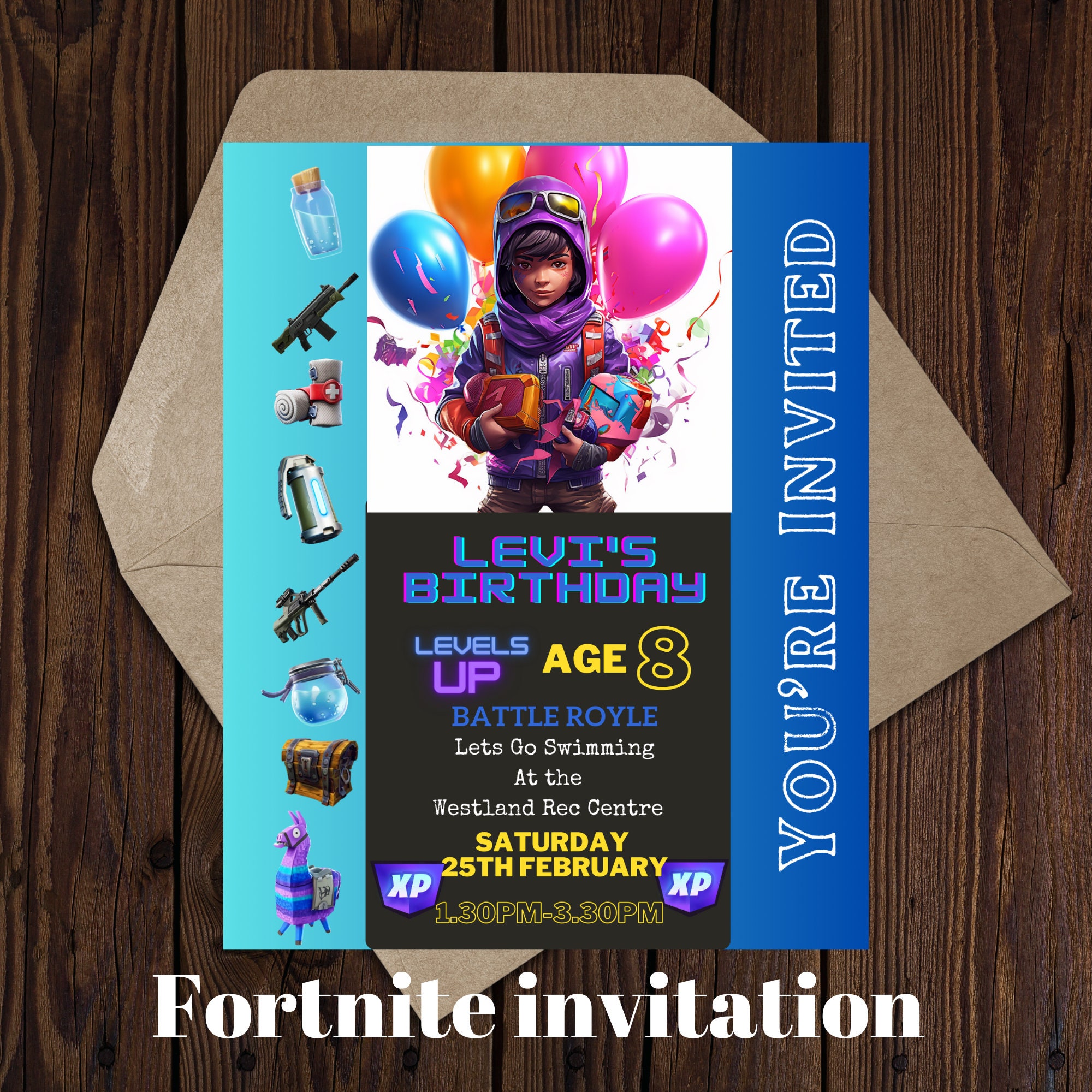 Fortnight Invitation for Boy and Girl, Chapter 3, Birthday Invitation ...
